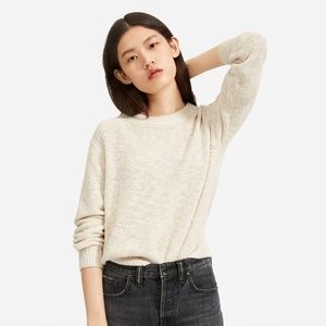 Everlane Size M Cotton Linen Crew Cream